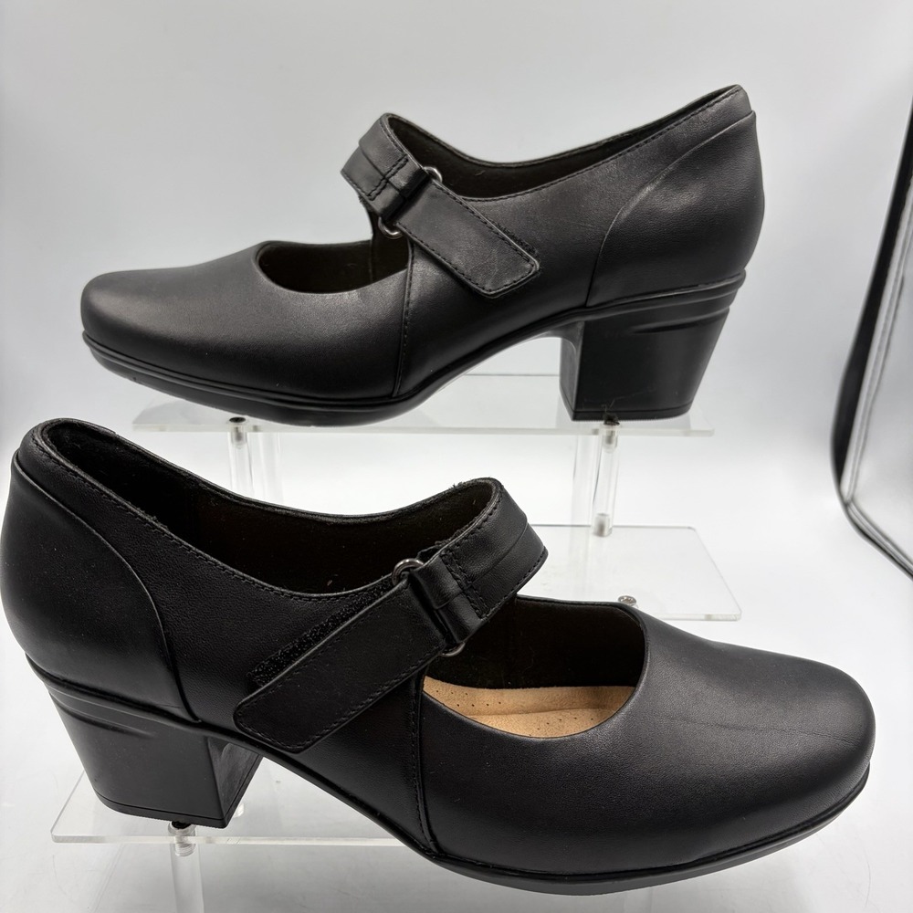 Clarks Emslie Lulin Mary Janes Comfort Black Round Toe Women's 6.5 E